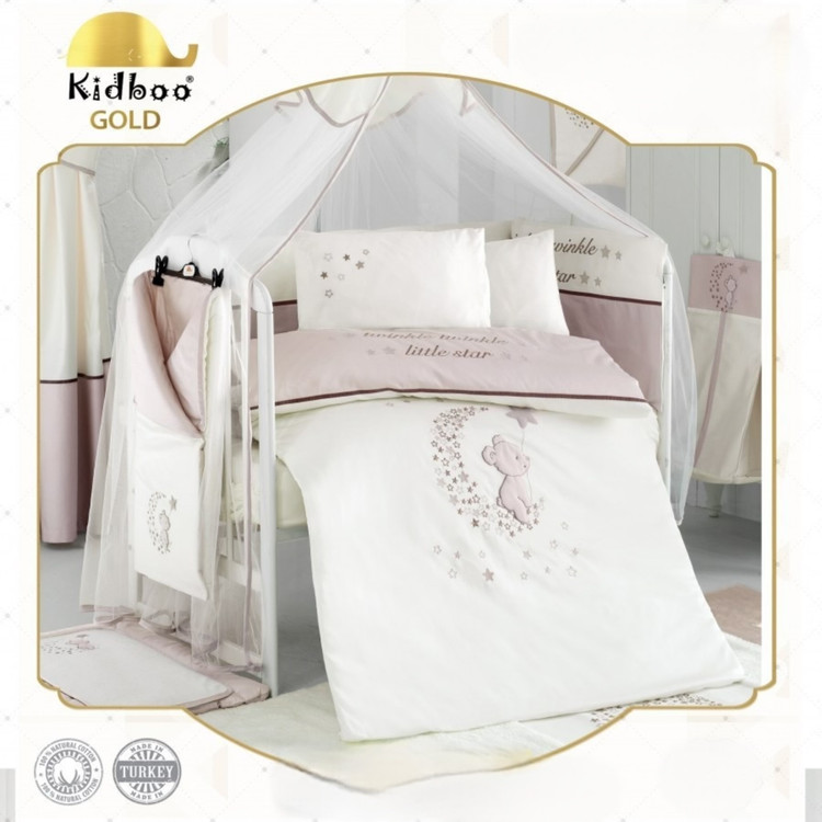 تصویر سرویس خواب و روتختی کیدبو گارددار 9 تکه توینکل استار kidboo twinkle star beige سرویس خواب و روتختی کیدبو گارددار 9 تکه kidboo twinkle star beige